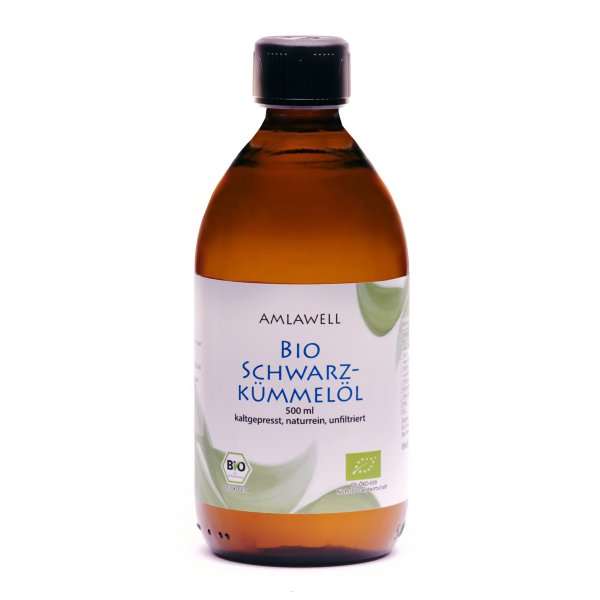 Amlawell natives Bio Schwarzkümmelöl / 500 ml / DE-ÖKO-039