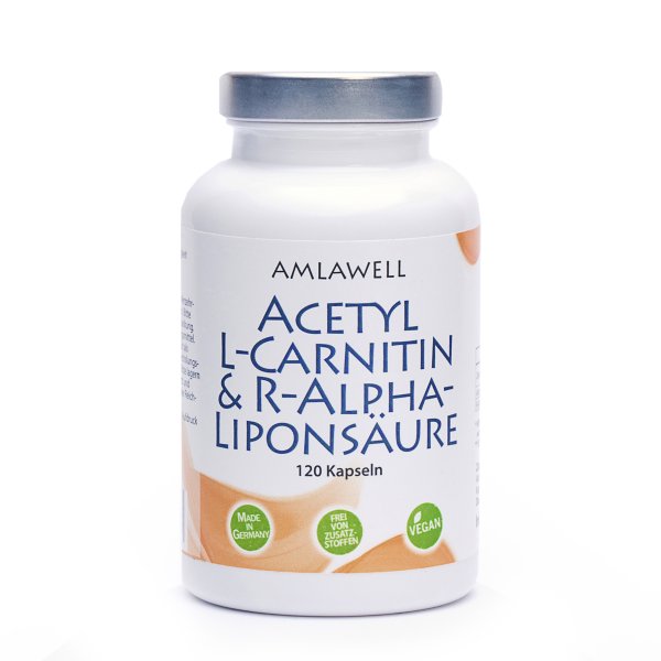 Amlawell Acetyl L-Carnitin & R-Alpha-Liponsäure / 120 Kapseln