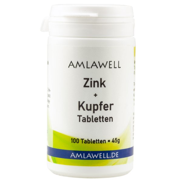 Amlawell Zink + Kupfer Tabletten / 100 Tabletten